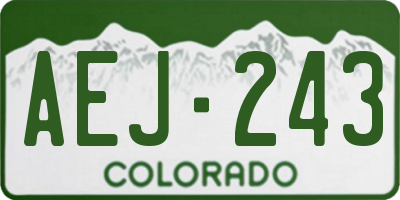 CO license plate AEJ243