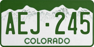 CO license plate AEJ245