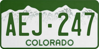 CO license plate AEJ247