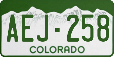 CO license plate AEJ258