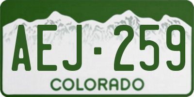 CO license plate AEJ259