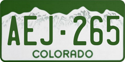CO license plate AEJ265