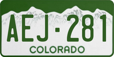 CO license plate AEJ281