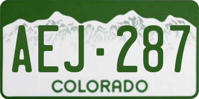 CO license plate AEJ287