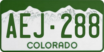 CO license plate AEJ288