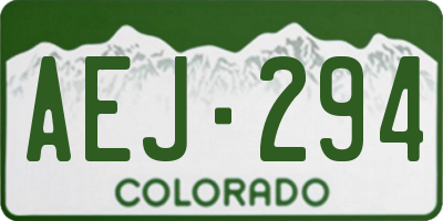 CO license plate AEJ294