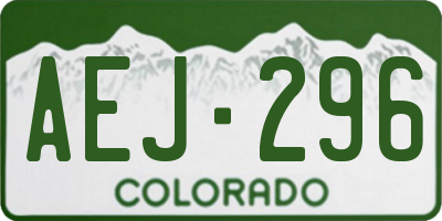CO license plate AEJ296