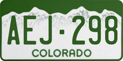 CO license plate AEJ298