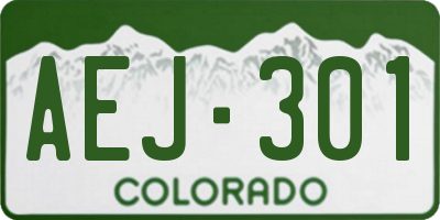 CO license plate AEJ301