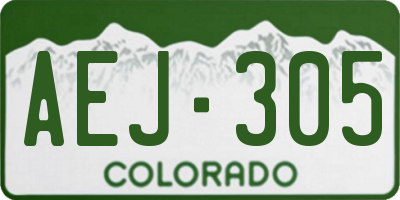 CO license plate AEJ305