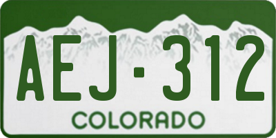 CO license plate AEJ312