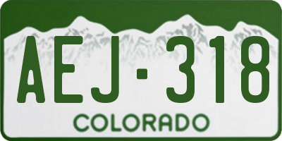 CO license plate AEJ318