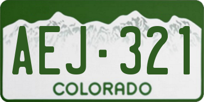 CO license plate AEJ321