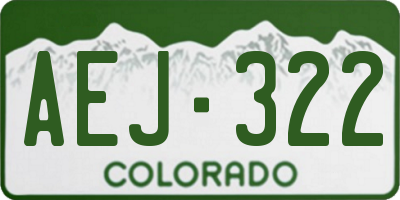 CO license plate AEJ322