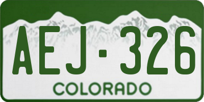 CO license plate AEJ326