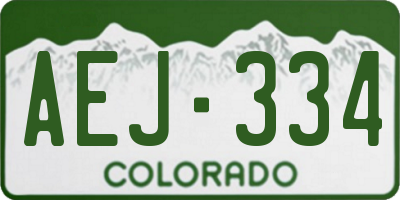 CO license plate AEJ334