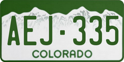 CO license plate AEJ335