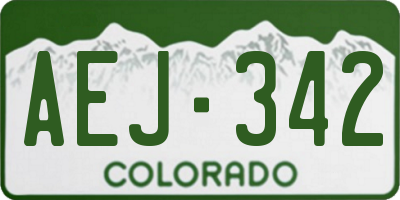 CO license plate AEJ342