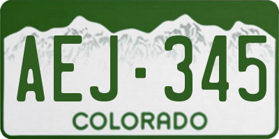 CO license plate AEJ345
