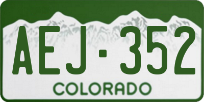 CO license plate AEJ352