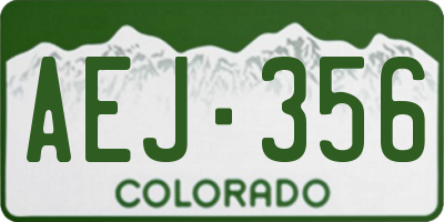CO license plate AEJ356