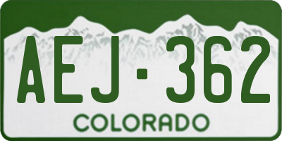 CO license plate AEJ362