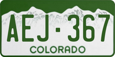 CO license plate AEJ367