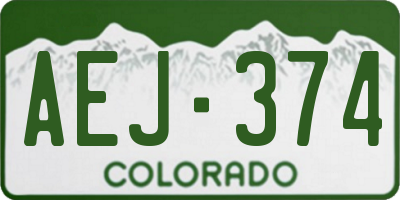 CO license plate AEJ374