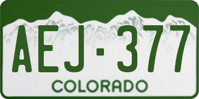 CO license plate AEJ377