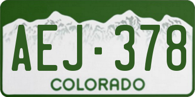 CO license plate AEJ378