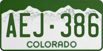 CO license plate AEJ386