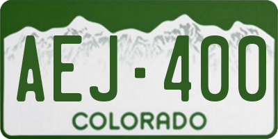 CO license plate AEJ400