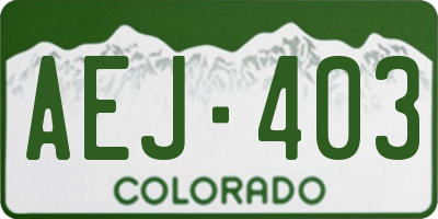 CO license plate AEJ403