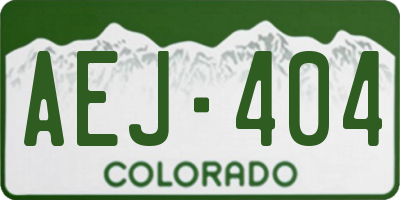 CO license plate AEJ404