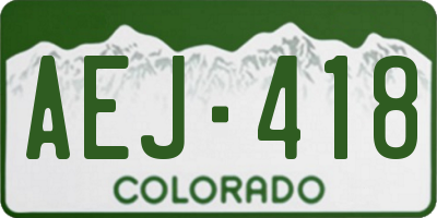 CO license plate AEJ418