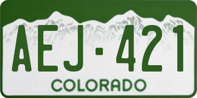 CO license plate AEJ421