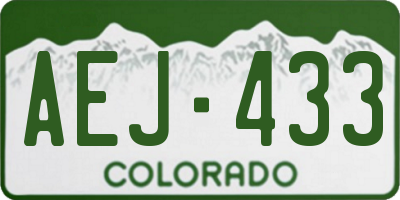 CO license plate AEJ433