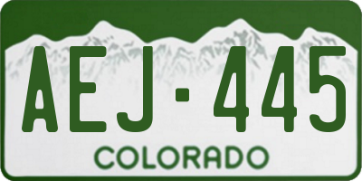CO license plate AEJ445