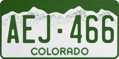 CO license plate AEJ466
