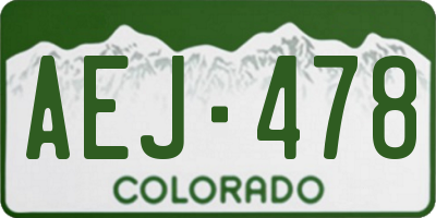 CO license plate AEJ478