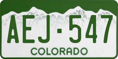 CO license plate AEJ547
