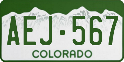 CO license plate AEJ567