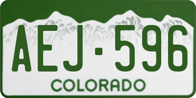 CO license plate AEJ596