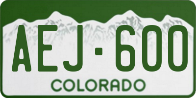 CO license plate AEJ600