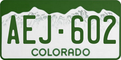 CO license plate AEJ602