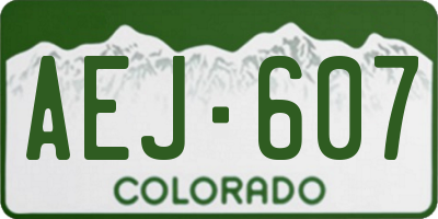 CO license plate AEJ607
