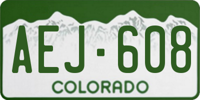 CO license plate AEJ608