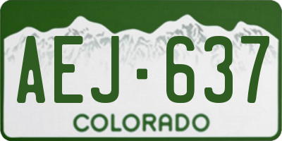 CO license plate AEJ637