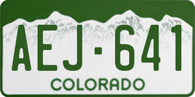 CO license plate AEJ641
