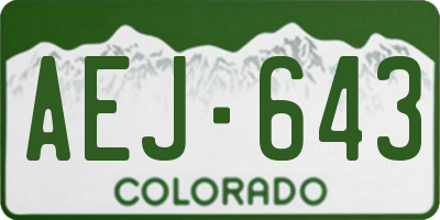 CO license plate AEJ643